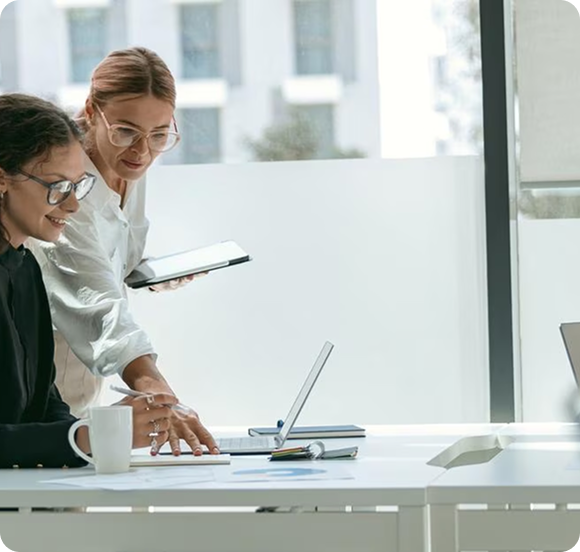 Consultora de BizMentor trabajando